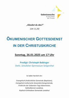 Ökum. Gottesdienst zur Einheit der Christen
